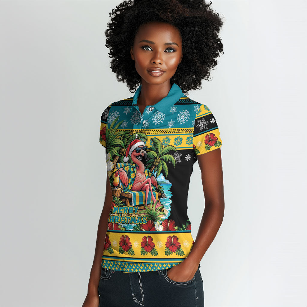 Afro-Bahamian Christmas Women Polo Shirt This Flamingo Needs A Beach Retreat