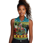 Afro-Bahamian Christmas Women Sleeveless Polo Shirt This Flamingo Needs A Beach Retreat