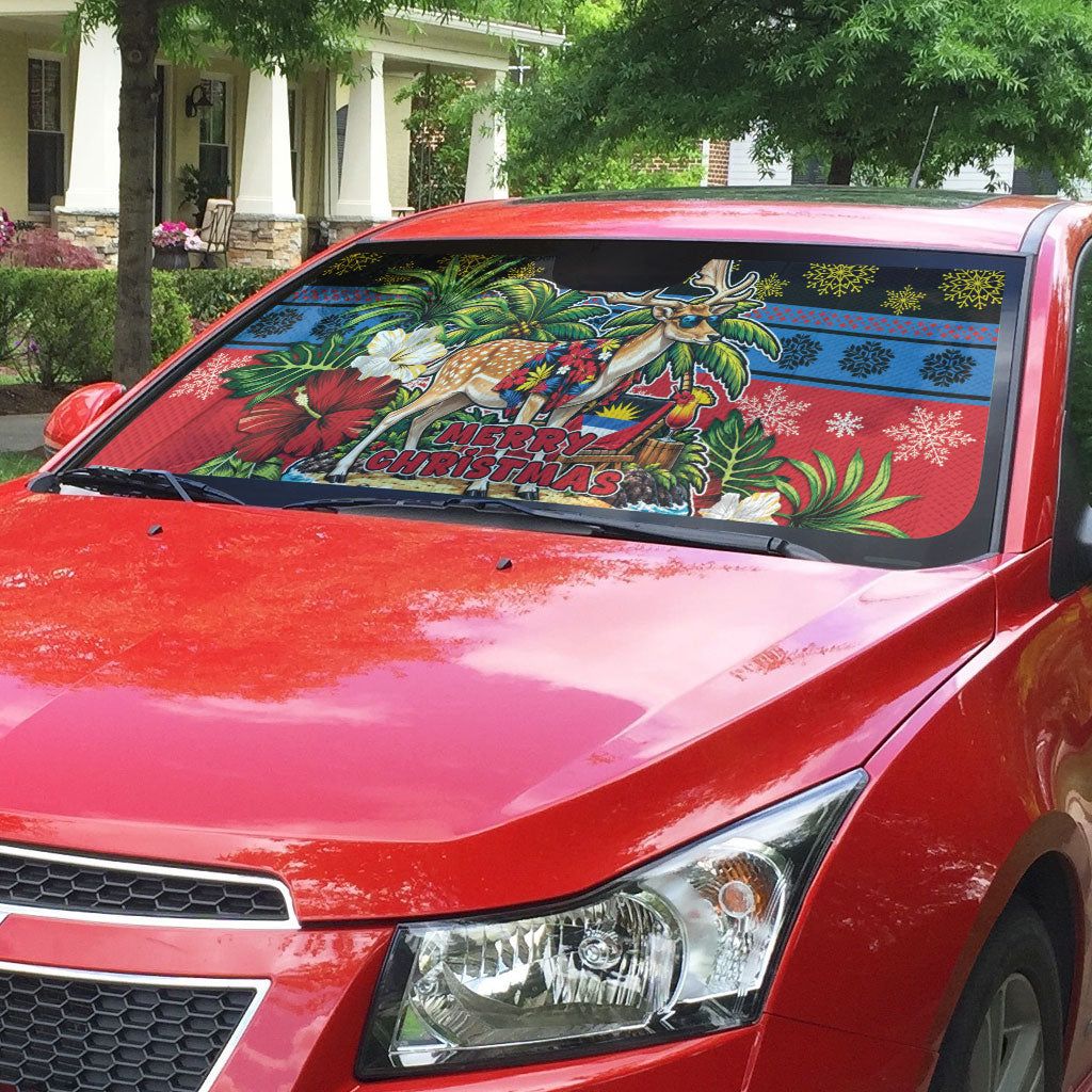 Afro-Antiguan and Barbudan Christmas Auto Sun Shade This Fallow Deer Needs A Beach Retreat