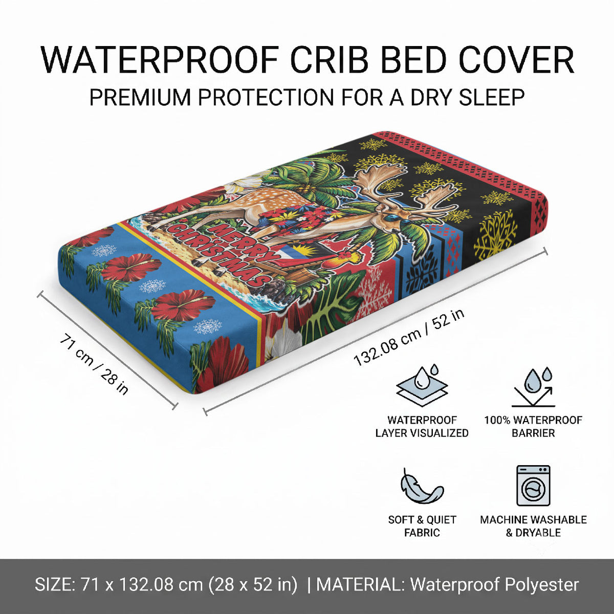 Afro-Antiguan and Barbudan Christmas Baby Bed Cover This Fallow Deer Needs A Beach Retreat