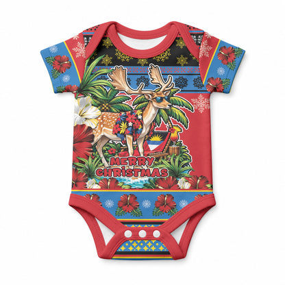 Afro-Antiguan and Barbudan Christmas Baby Onesie This Fallow Deer Needs A Beach Retreat