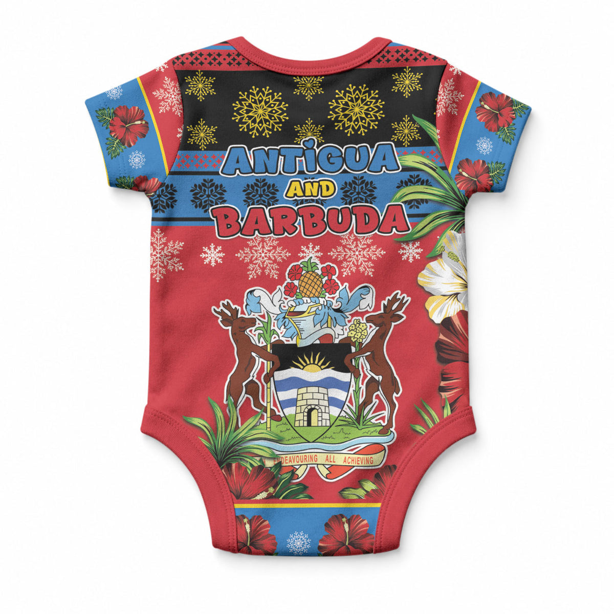 Afro-Antiguan and Barbudan Christmas Baby Onesie This Fallow Deer Needs A Beach Retreat