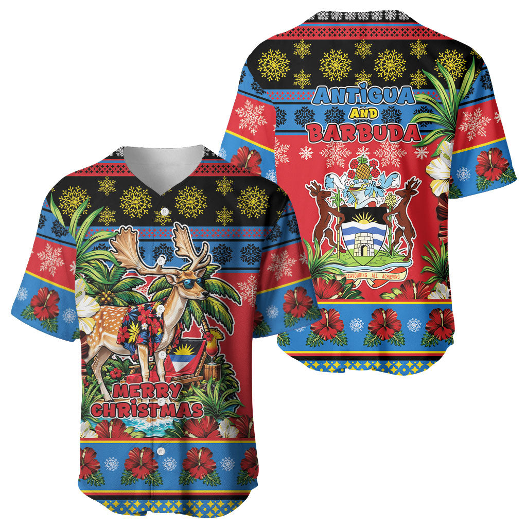Afro-Antiguan and Barbudan Christmas Baseball Jersey This Fallow Deer Needs A Beach Retreat
