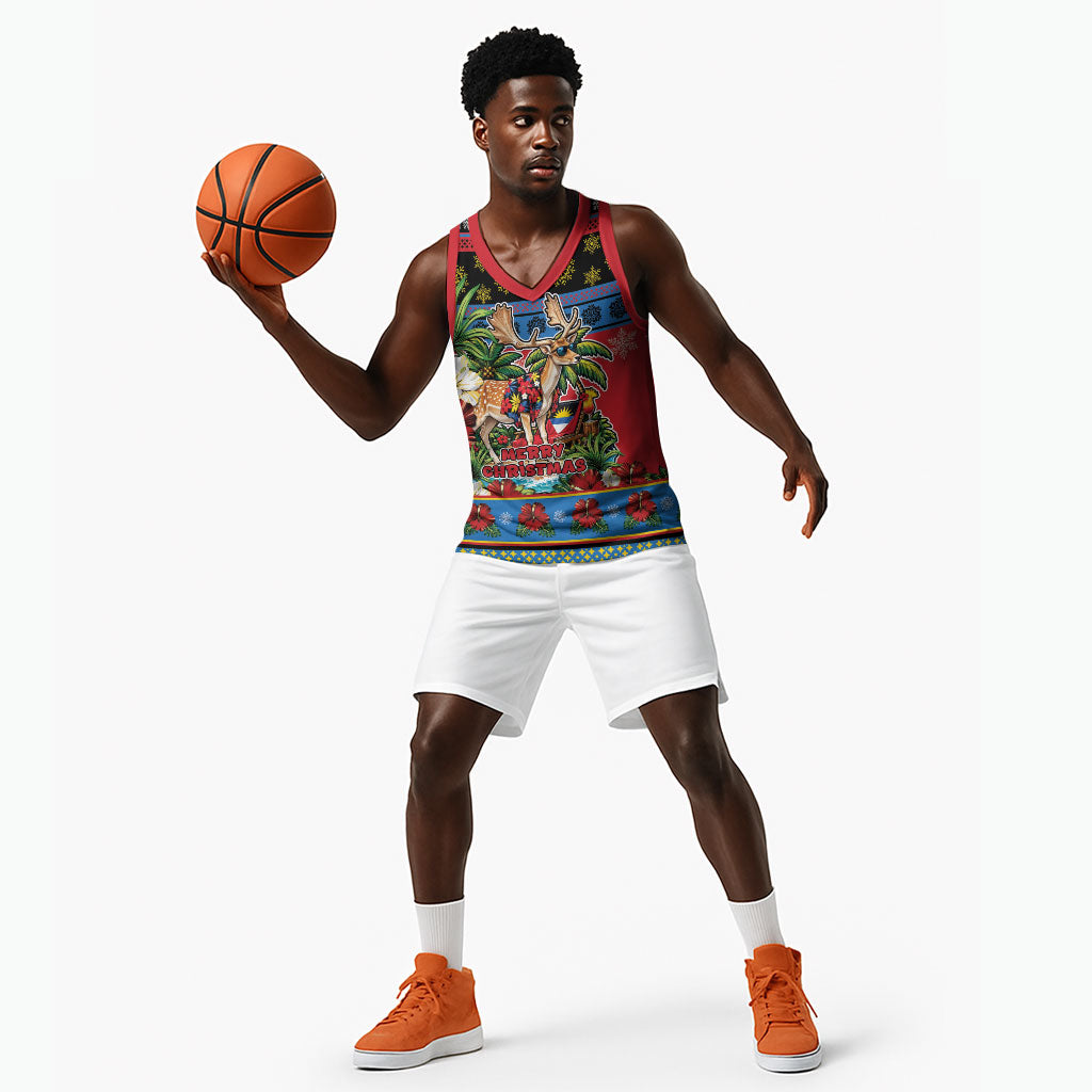 Afro-Antiguan and Barbudan Christmas Basketball Jersey This Fallow Deer Needs A Beach Retreat