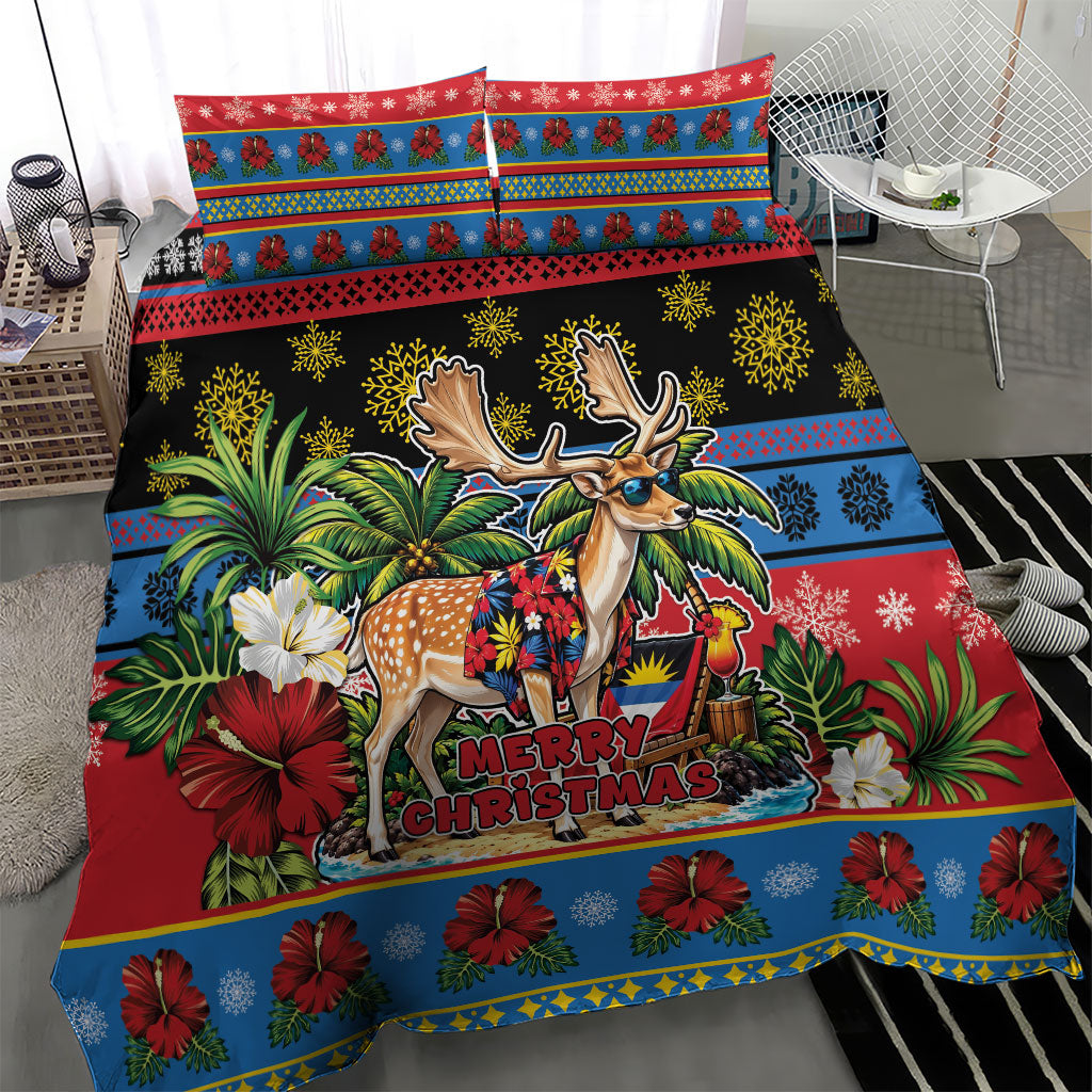 Afro-Antiguan and Barbudan Christmas Bedding Set This Fallow Deer Needs A Beach Retreat