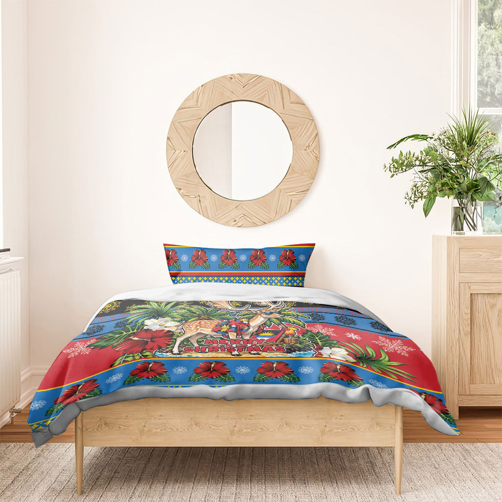 Afro-Antiguan and Barbudan Christmas Bedding Set This Fallow Deer Needs A Beach Retreat
