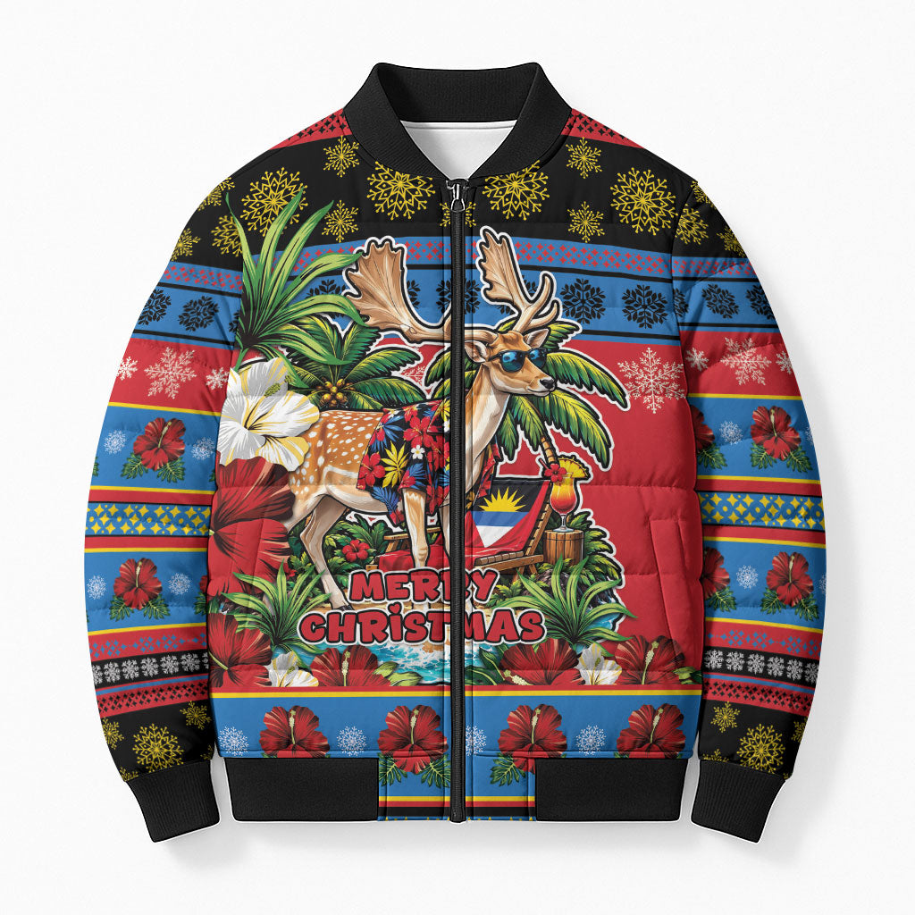 Afro-Antiguan and Barbudan Christmas Bomber Puffer Jacket This Fallow Deer Needs A Beach Retreat