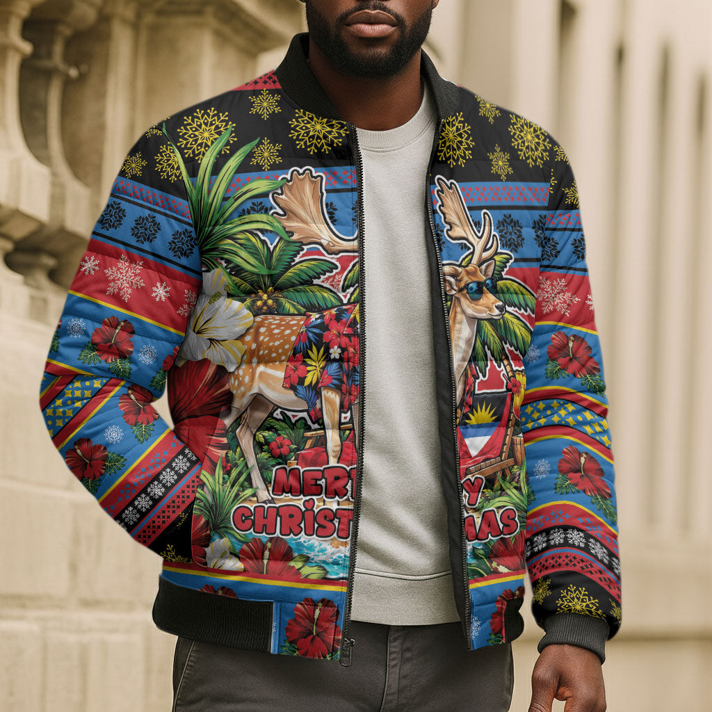Afro-Antiguan and Barbudan Christmas Bomber Puffer Jacket This Fallow Deer Needs A Beach Retreat