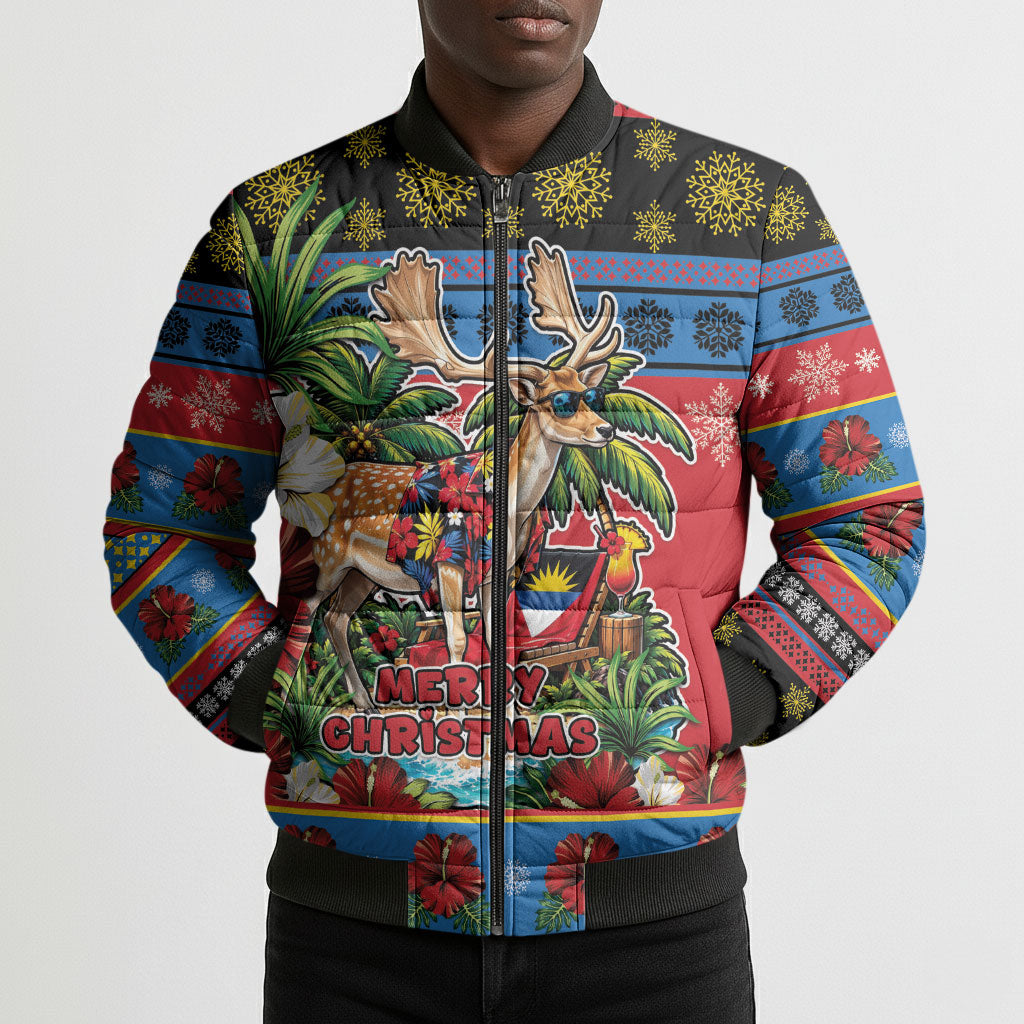 Afro-Antiguan and Barbudan Christmas Bomber Puffer Jacket This Fallow Deer Needs A Beach Retreat