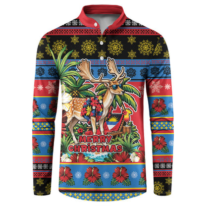 Afro-Antiguan and Barbudan Christmas Button Sweatshirt This Fallow Deer Needs A Beach Retreat