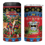 Afro-Antiguan and Barbudan Christmas 4 in 1 Can Cooler Tumbler This Fallow Deer Needs A Beach Retreat