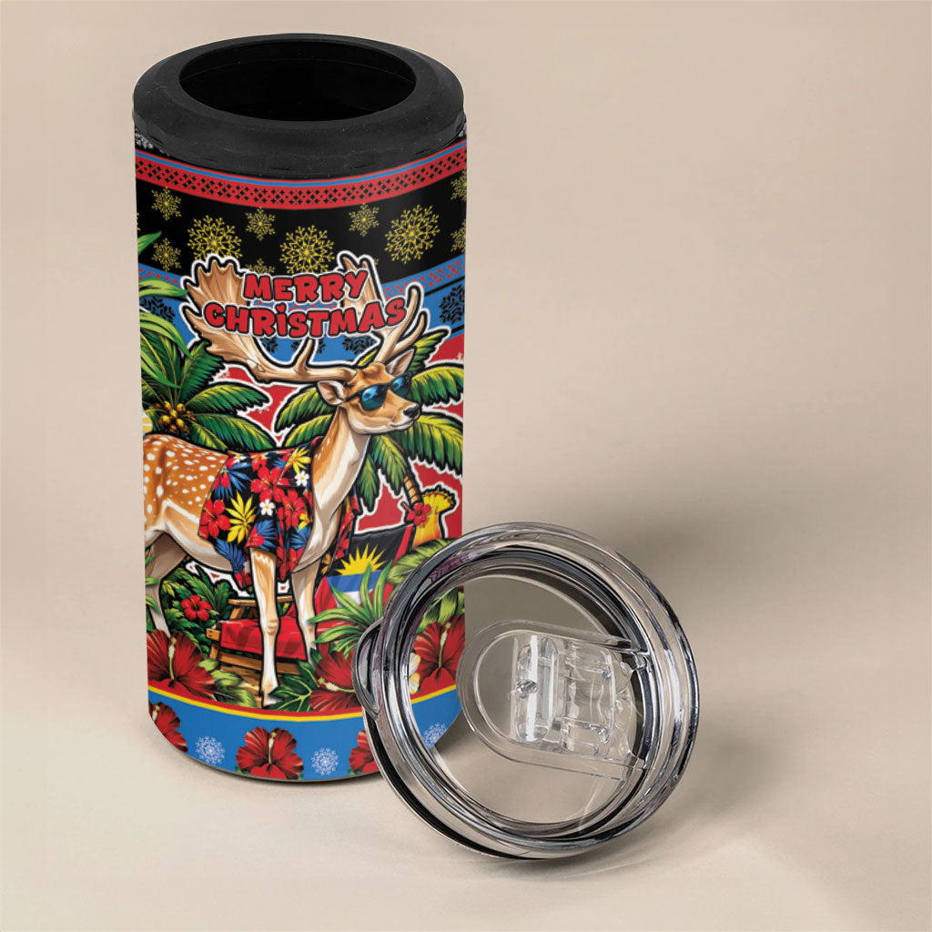 Afro-Antiguan and Barbudan Christmas 4 in 1 Can Cooler Tumbler This Fallow Deer Needs A Beach Retreat