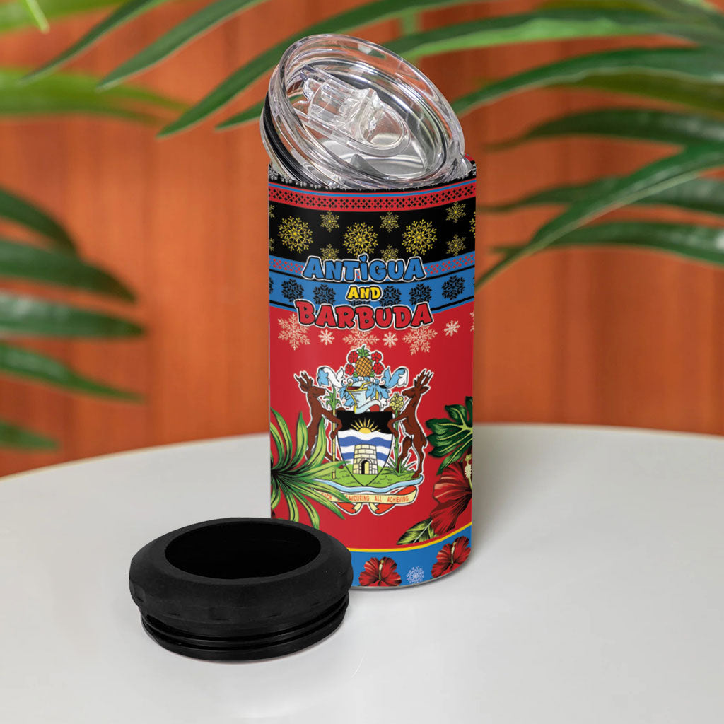 Afro-Antiguan and Barbudan Christmas 4 in 1 Can Cooler Tumbler This Fallow Deer Needs A Beach Retreat