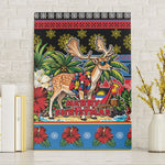 Afro-Antiguan and Barbudan Christmas Canvas Wall Art This Fallow Deer Needs A Beach Retreat