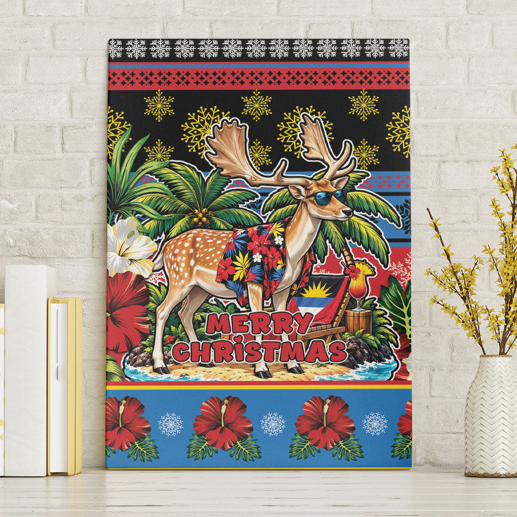 Afro-Antiguan and Barbudan Christmas Canvas Wall Art This Fallow Deer Needs A Beach Retreat