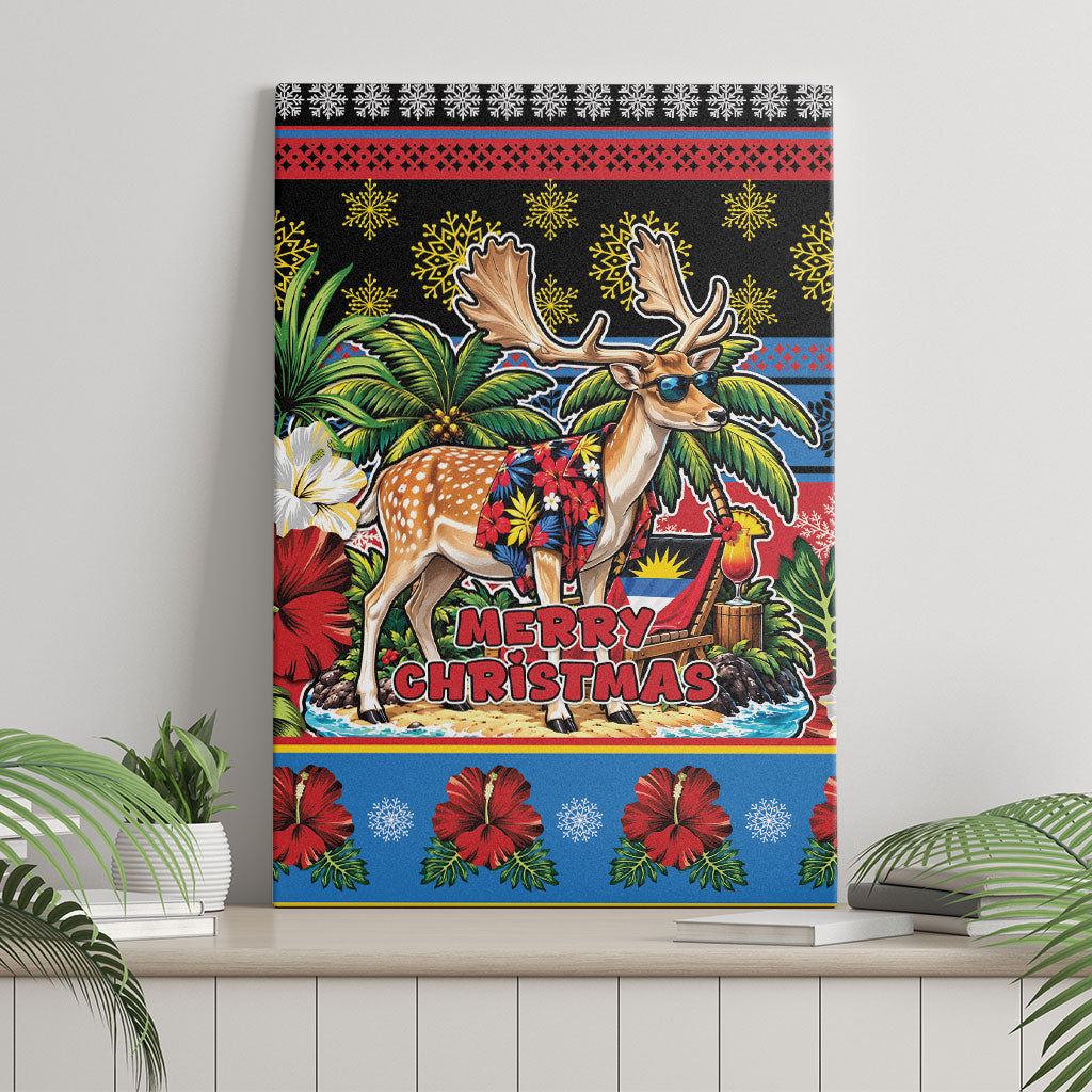 Afro-Antiguan and Barbudan Christmas Canvas Wall Art This Fallow Deer Needs A Beach Retreat
