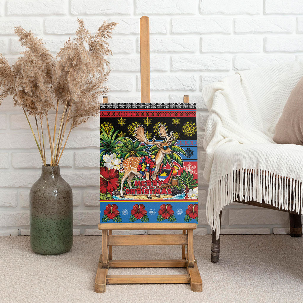 Afro-Antiguan and Barbudan Christmas Canvas Wall Art This Fallow Deer Needs A Beach Retreat