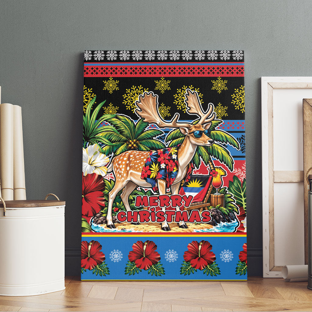 Afro-Antiguan and Barbudan Christmas Canvas Wall Art This Fallow Deer Needs A Beach Retreat