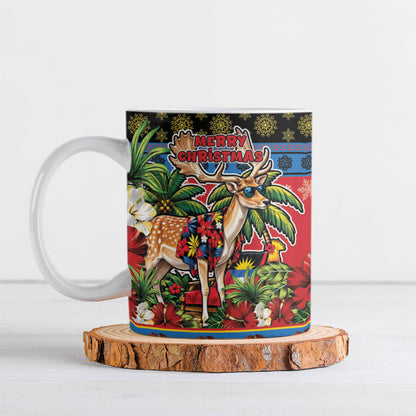 Afro-Antiguan and Barbudan Christmas Ceramic Mug This Fallow Deer Needs A Beach Retreat