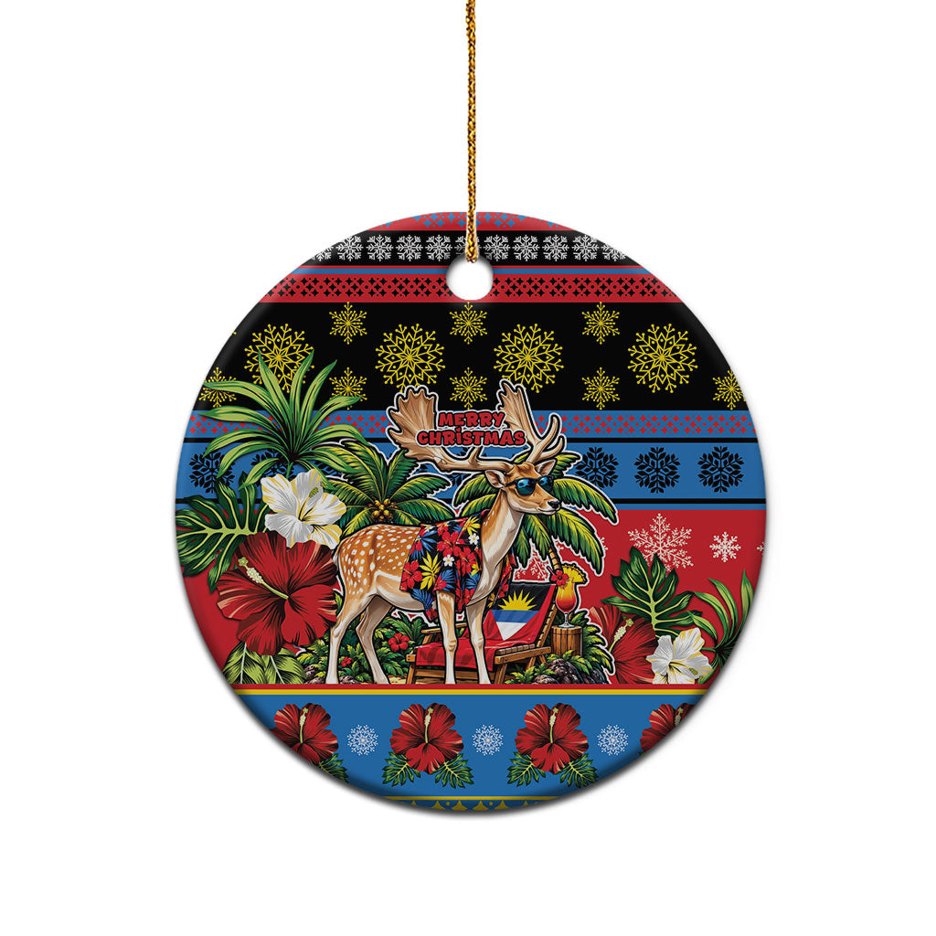Afro-Antiguan and Barbudan Christmas Ceramic Ornament This Fallow Deer Needs A Beach Retreat