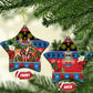 Afro-Antiguan and Barbudan Christmas Ceramic Ornament This Fallow Deer Needs A Beach Retreat