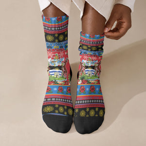 Afro-Antiguan and Barbudan Christmas Crew Socks This Fallow Deer Needs A Beach Retreat