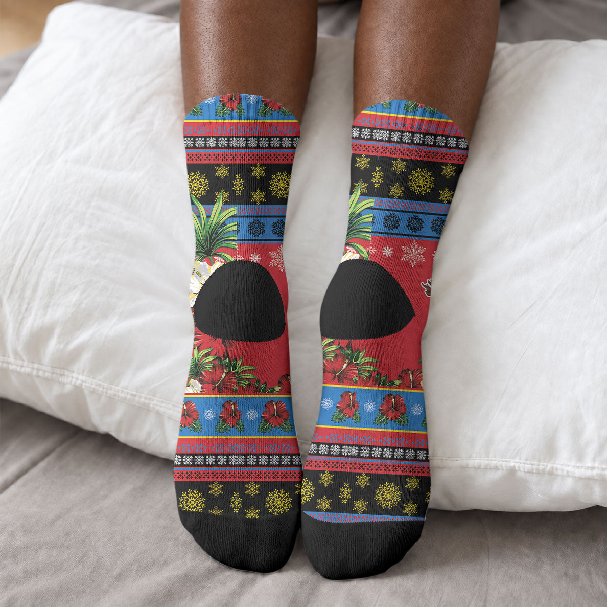 Afro-Antiguan and Barbudan Christmas Crew Socks This Fallow Deer Needs A Beach Retreat