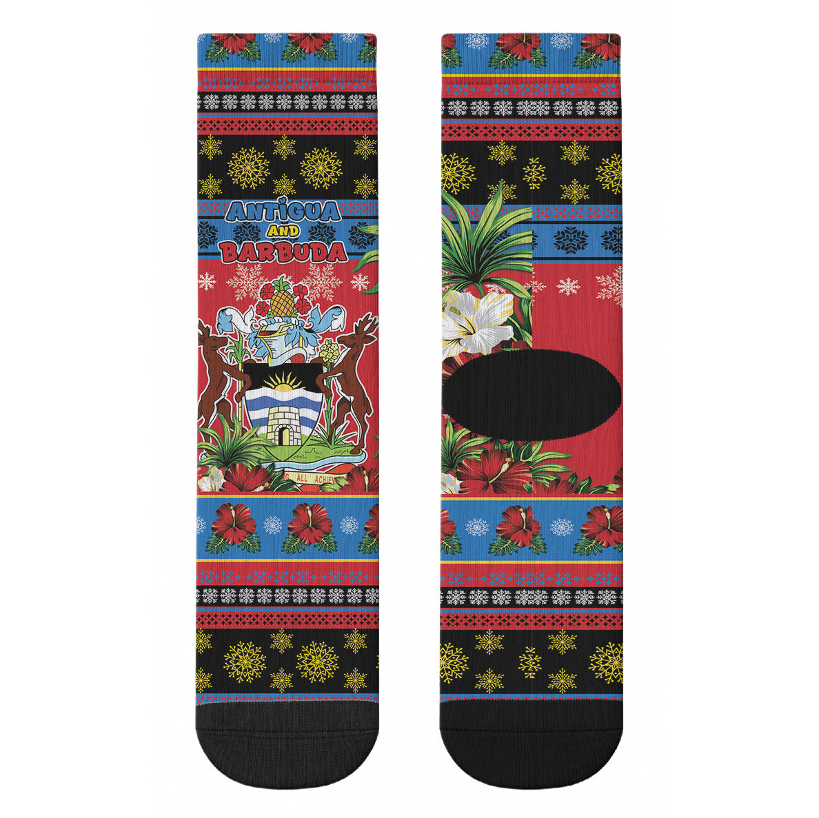 Afro-Antiguan and Barbudan Christmas Crew Socks This Fallow Deer Needs A Beach Retreat