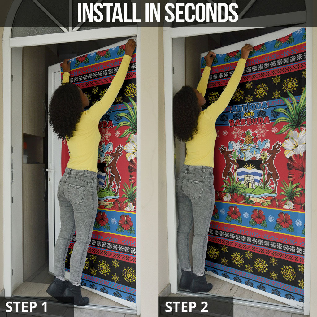 Afro-Antiguan and Barbudan Christmas Door Cover This Fallow Deer Needs A Beach Retreat