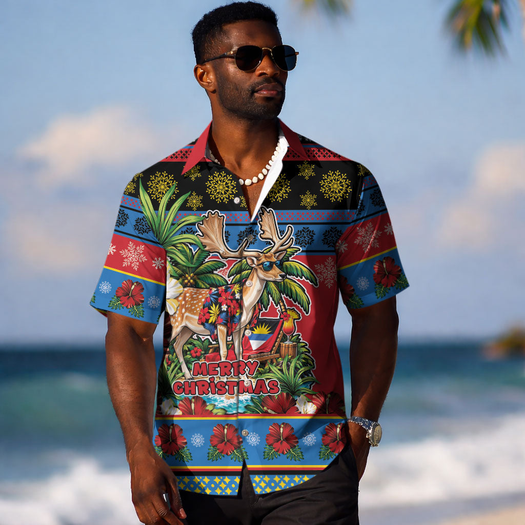 Afro-Antiguan and Barbudan Christmas Hawaiian Shirt This Fallow Deer Needs A Beach Retreat