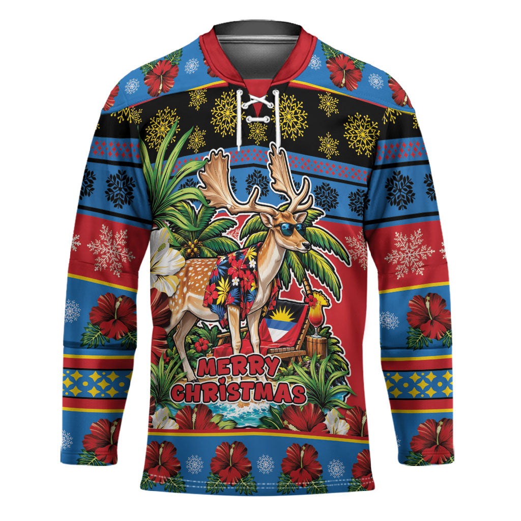 Afro-Antiguan and Barbudan Christmas Hockey Jersey This Fallow Deer Needs A Beach Retreat