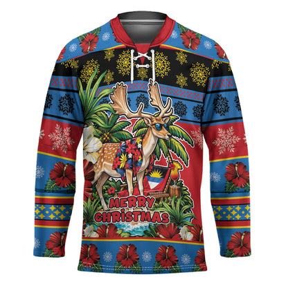 Afro-Antiguan and Barbudan Christmas Hockey Jersey This Fallow Deer Needs A Beach Retreat