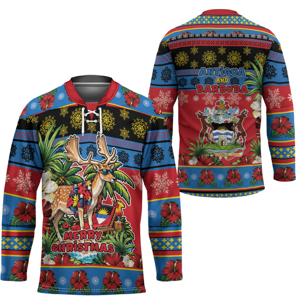 Afro-Antiguan and Barbudan Christmas Hockey Jersey This Fallow Deer Needs A Beach Retreat