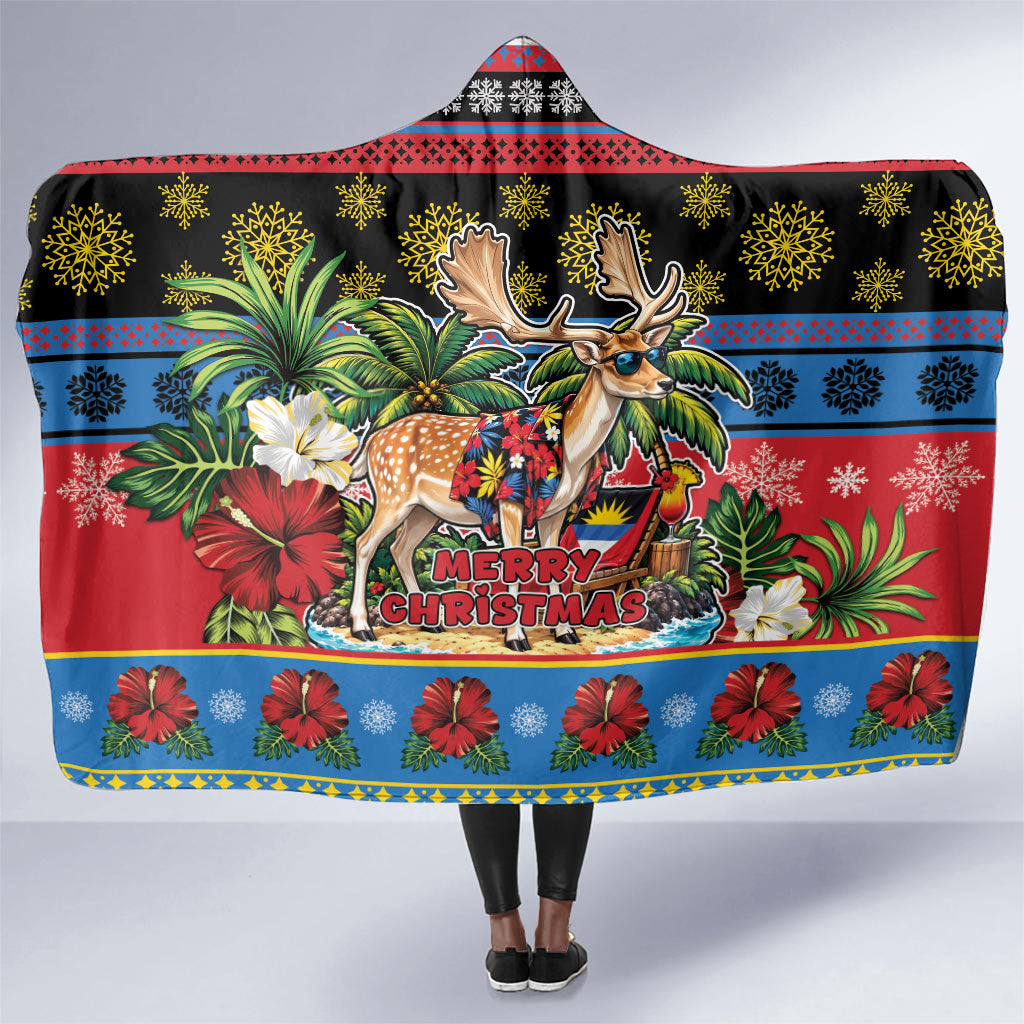 Afro-Antiguan and Barbudan Christmas Hooded Blanket This Fallow Deer Needs A Beach Retreat