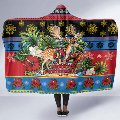 Afro-Antiguan and Barbudan Christmas Hooded Blanket This Fallow Deer Needs A Beach Retreat