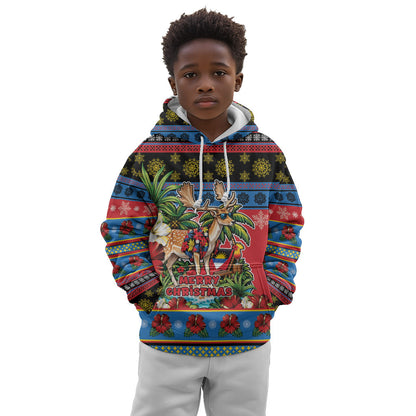 Afro-Antiguan and Barbudan Christmas Kid Hoodie This Fallow Deer Needs A Beach Retreat