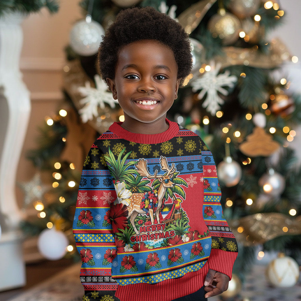 Afro-Antiguan and Barbudan Christmas Kid Ugly Christmas Sweater This Fallow Deer Needs A Beach Retreat