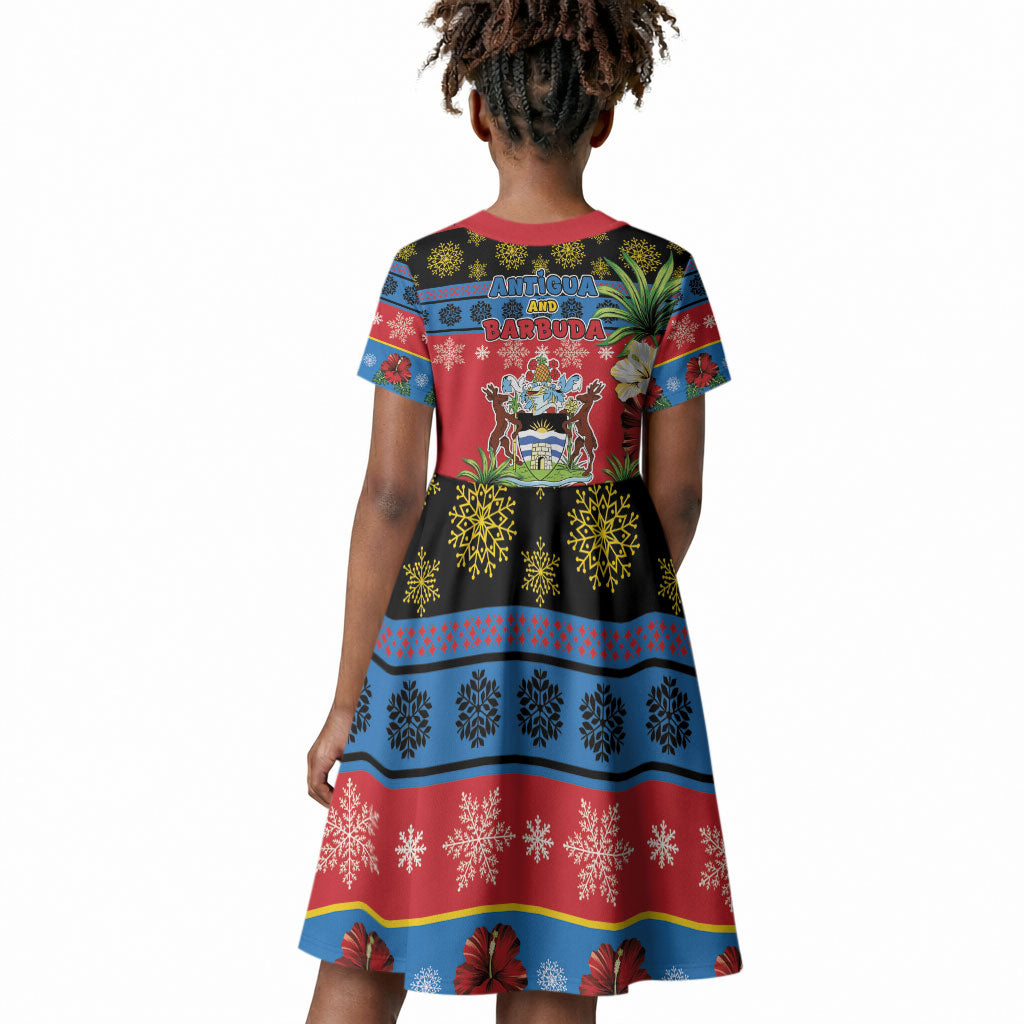 Afro-Antiguan and Barbudan Christmas Kid Short Sleeve Dress This Fallow Deer Needs A Beach Retreat