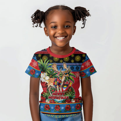 Afro-Antiguan and Barbudan Christmas Kid T shirt This Fallow Deer Needs A Beach Retreat