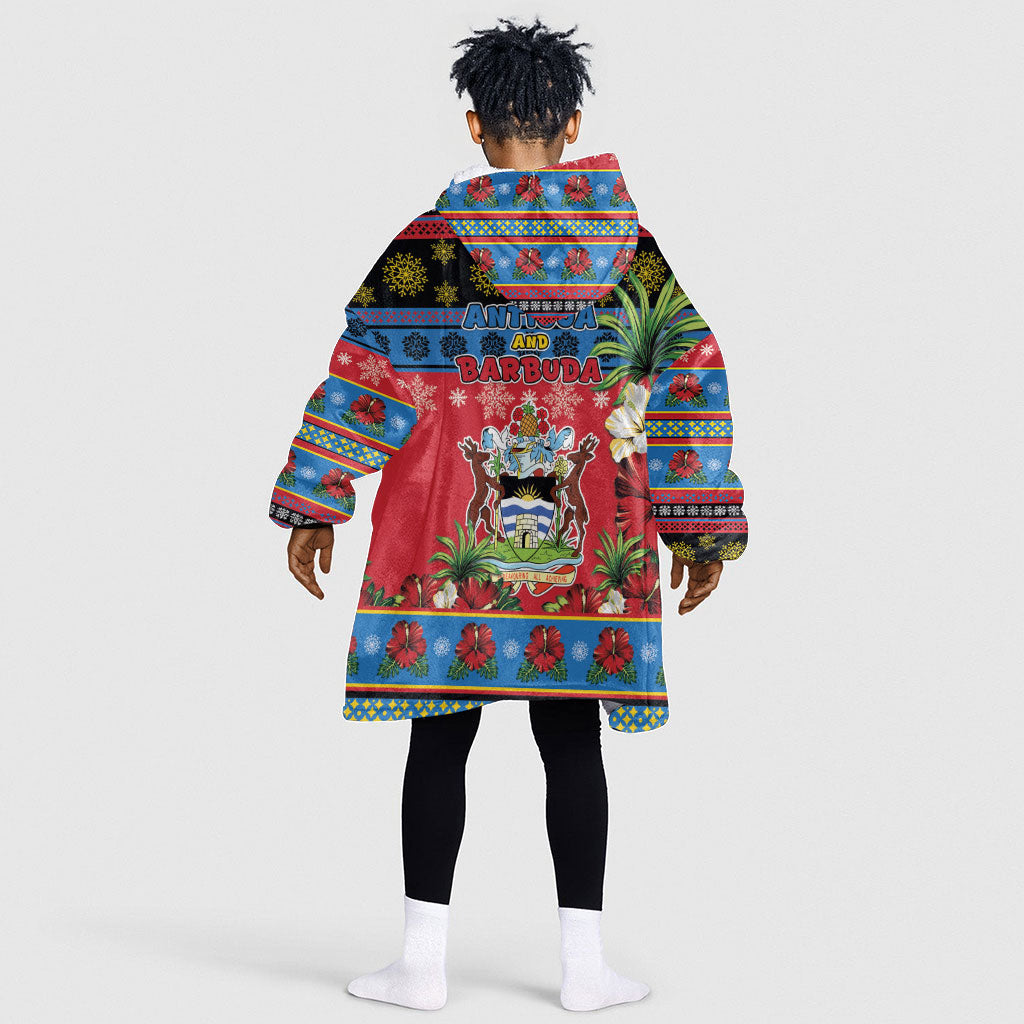 Afro-Antiguan and Barbudan Christmas Kid Wearable Blanket Hoodie This Fallow Deer Needs A Beach Retreat