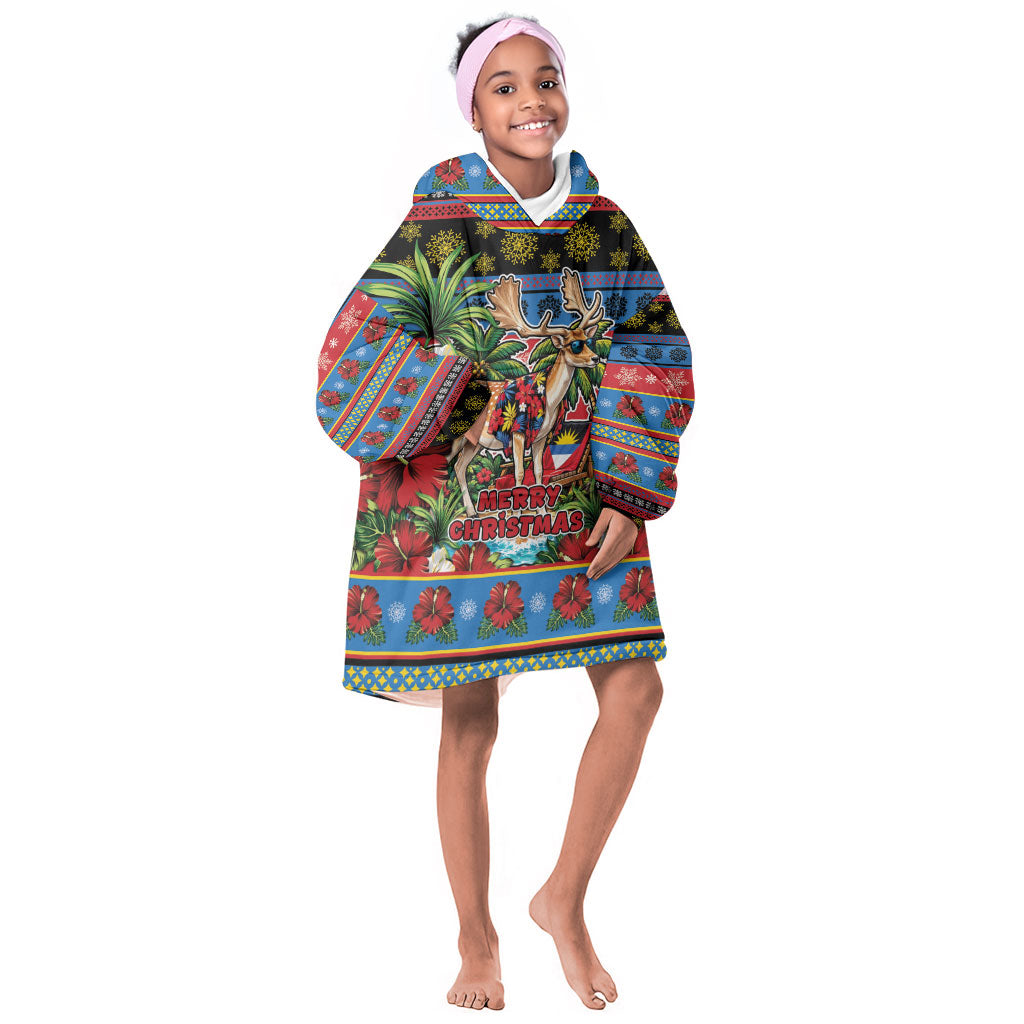 Afro-Antiguan and Barbudan Christmas Kid Wearable Blanket Hoodie This Fallow Deer Needs A Beach Retreat