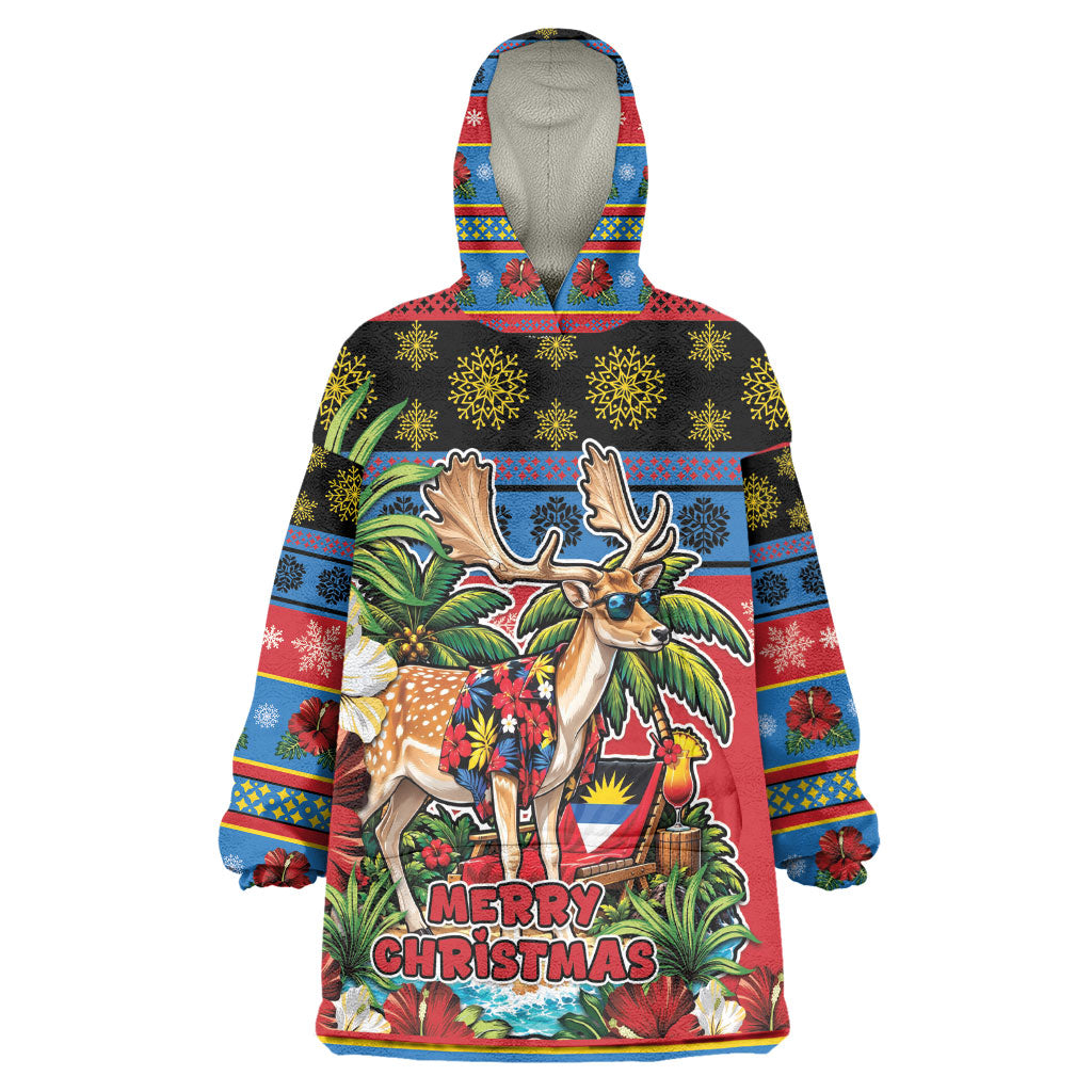 Afro-Antiguan and Barbudan Christmas Kid Wearable Blanket Hoodie This Fallow Deer Needs A Beach Retreat