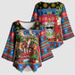 Afro-Antiguan and Barbudan Christmas Kimono Sleeve Blouse This Fallow Deer Needs A Beach Retreat