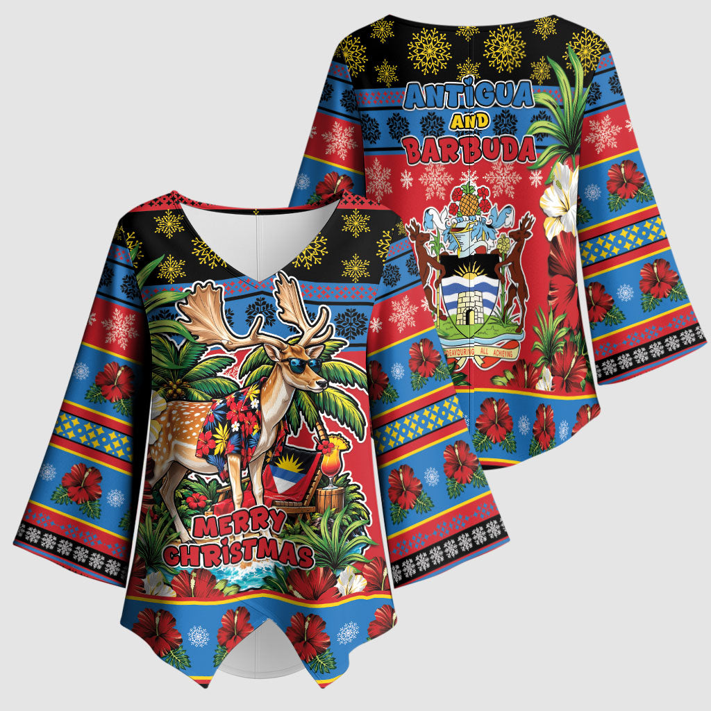 Afro-Antiguan and Barbudan Christmas Kimono Sleeve Blouse This Fallow Deer Needs A Beach Retreat