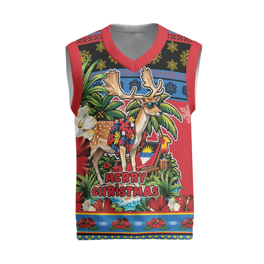 Afro-Antiguan and Barbudan Christmas Knitted V-Neck Vest This Fallow Deer Needs A Beach Retreat