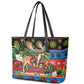 Afro-Antiguan and Barbudan Christmas Leather Tote Bag This Fallow Deer Needs A Beach Retreat