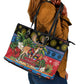Afro-Antiguan and Barbudan Christmas Leather Tote Bag This Fallow Deer Needs A Beach Retreat