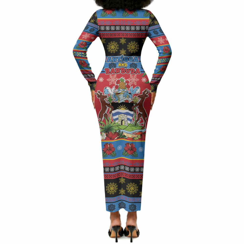 Afro-Antiguan and Barbudan Christmas Long Sleeve Bodycon Dress This Fallow Deer Needs A Beach Retreat
