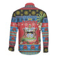 Afro-Antiguan and Barbudan Christmas Long Sleeve Button Shirt This Fallow Deer Needs A Beach Retreat