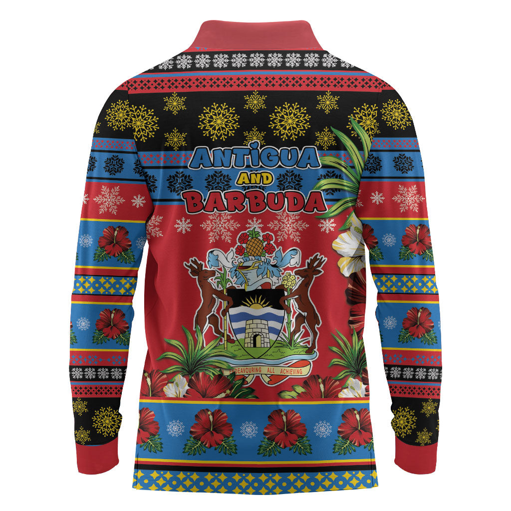 Afro-Antiguan and Barbudan Christmas Long Sleeve Polo Shirt This Fallow Deer Needs A Beach Retreat